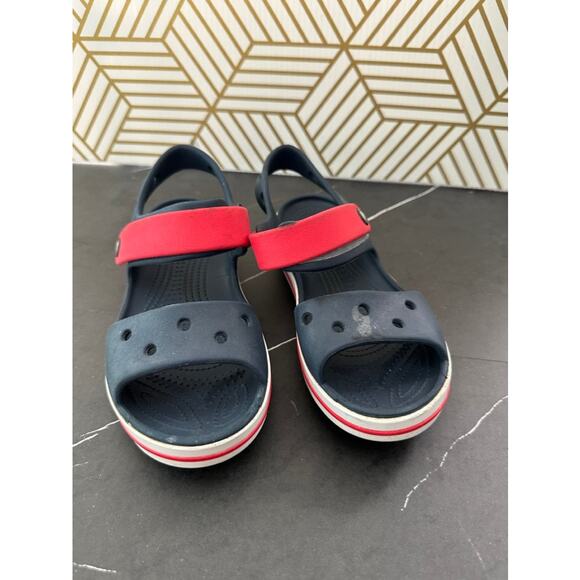 Crocs Girls Navy Sandals | Size 1 - Picture 2 of 6